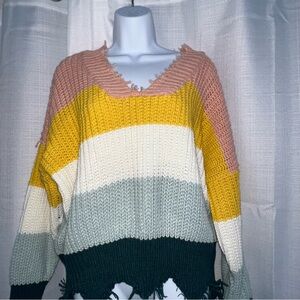 Colorful Striped Women's Sweater